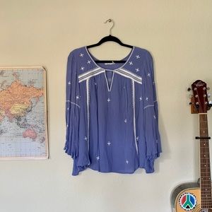 Anthropologie Blue Blouse